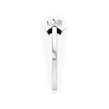 Arrow Cuff diamond ring, 0.25Ct / Round Brilliant, 18K White Gold, side view