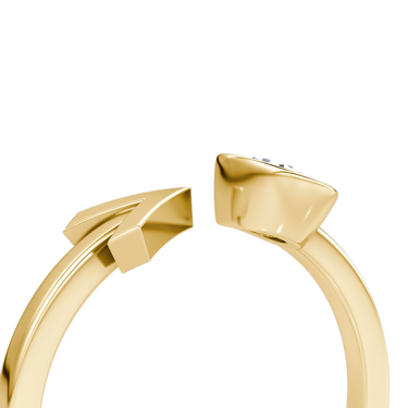 Just Brilliant Arrow Cuff Ring, 0.40Ct / Round Brilliant, 18K Yellow Gold, detail2 view
