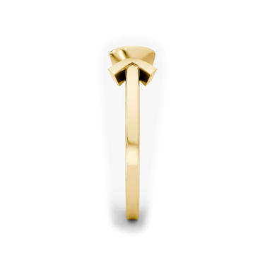 Arrow Cuff diamond ring, 0.40Ct / Round Brilliant, 18K Yellow Gold, side view