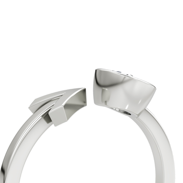 Just Brilliant Arrow Cuff Ring, 0.50Ct / Round Brilliant, 18K White Gold, detail2 view