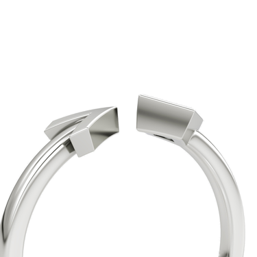 Just Brilliant Arrow Cuff Ring, 0.15Ct / Princess, 18K White Gold, detail2 view