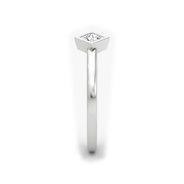 Arrow Cuff diamond ring, 0.15Ct / Princess, 18K White Gold, side view