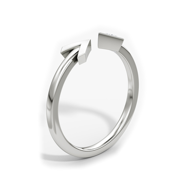 Just Brilliant Arrow Cuff Ring, 0.15Ct / Princess, 18K White Gold, upright2 view