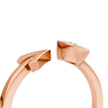 Just Brilliant arrow cuff ring, rose gold, detail2 view.