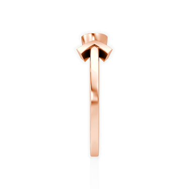 Just Brilliant arrow cuff ring, rose gold, side view.