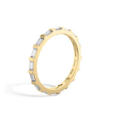 Just Brilliant Baguette Bar Band, full band, 18K Yellow Gold, upright