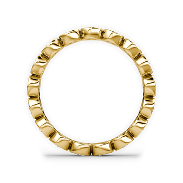 Just Brilliant Bezel Eternity Band in 18K Yellow Gold, profile view.