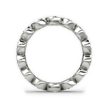 Just Brilliant Bezel Eternity Band in 18K White Gold, profile view.