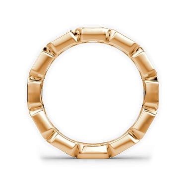 Just Brilliant Bezel Eternity Band in 18K Rose Gold, profile view.