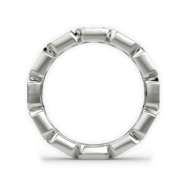 Just Brilliant Bezel Eternity Band in 18K White Gold, profile view.