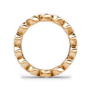 Just Brilliant Bezel Eternity Band in 18K Rose Gold, profile view.