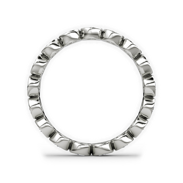 Just Brilliant Bezel Eternity Band in 18K White Gold, profile view.