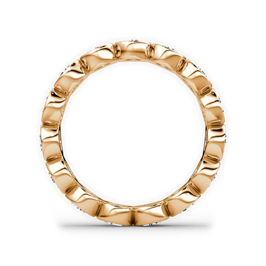 Just Brilliant Bezel Eternity Band in 18K Rose Gold, profile view.