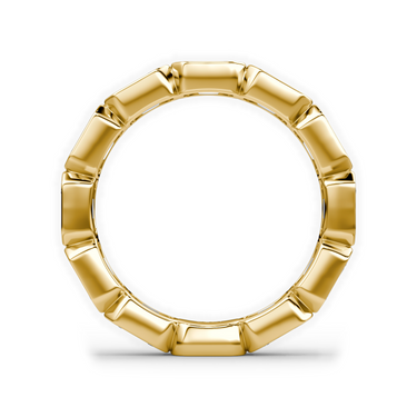 Just Brilliant Bezel Eternity Band in 18K Yellow Gold, profile view.