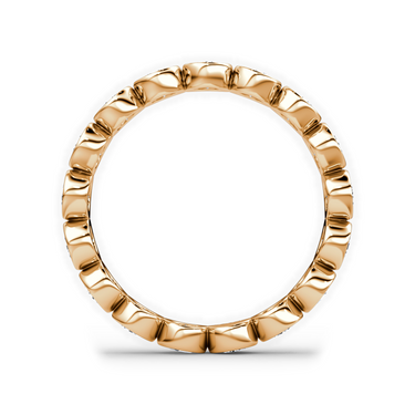 Just Brilliant Bezel Eternity Band in 18K Rose Gold, profile view.