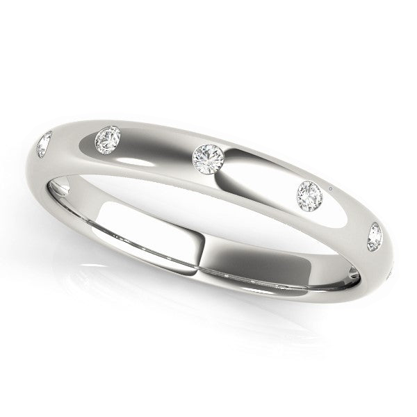 Bezel-Set Stackable Band in white gold — original product view on a pure white background with natural shadow