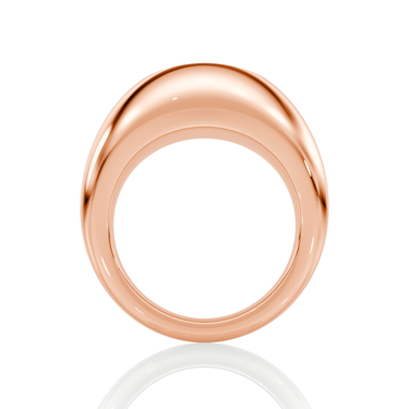 Just Brilliant oval dome band, rose gold, profile view.