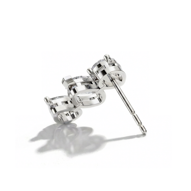 Alternating Shape Tennis Earrings, white gold, back view.