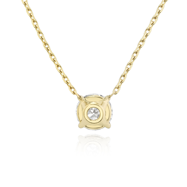 Solitaire Necklace in yellow gold, back view