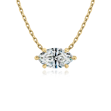 Solitaire Necklace in yellow gold, front view