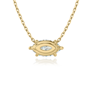 Solitaire Necklace in yellow gold, back view