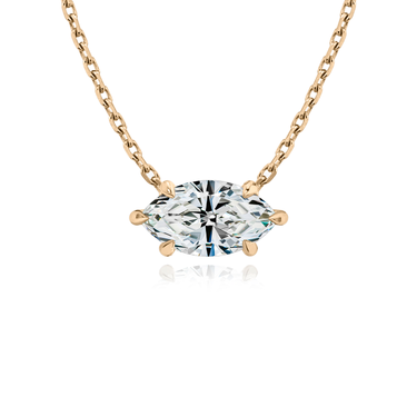 Solitaire Necklace in rose gold, front view