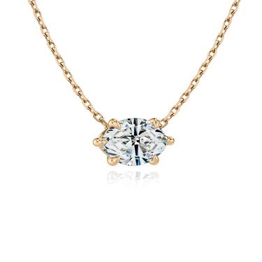 Solitaire Necklace in rose gold, perspective view