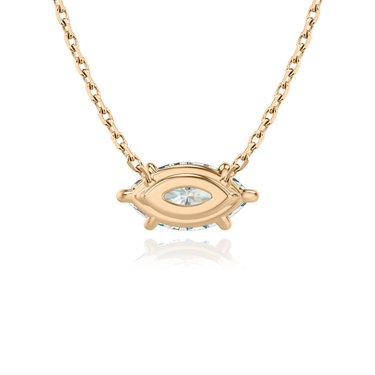 Solitaire Necklace in rose gold, back view
