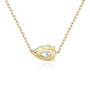 Solitaire Necklace in yellow gold, back view