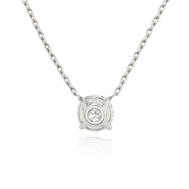 Solitaire Necklace in white gold, back view