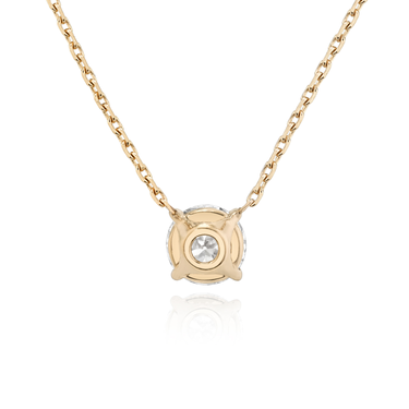 Solitaire Necklace in rose gold, back view