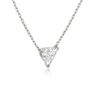 Solitaire Necklace in white gold, perspective view