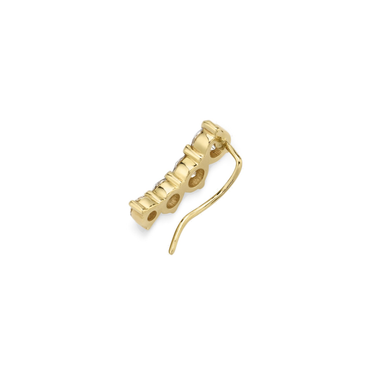 Diamond Ear Climber, yellow gold, back view.