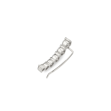 Diamond Ear Climber, white gold, back view.