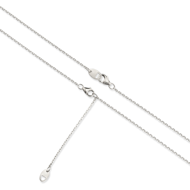 Petite Cross Necklace, white gold, clasp