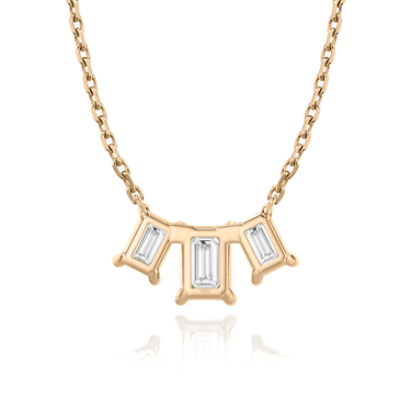 Just Brilliant Arc Diamond Necklace in 18K Rose Gold, back view
