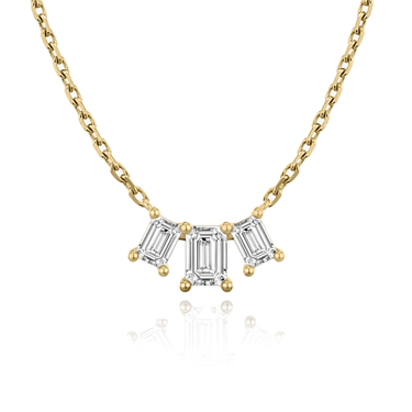 Just Brilliant Arc Diamond Necklace in 18K Yellow Gold, front view