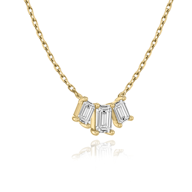 Just Brilliant Arc Diamond Necklace in 18K Yellow Gold, angle view