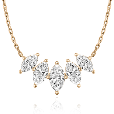 Just Brilliant Arc Diamond Necklace in 18K Rose Gold, front view