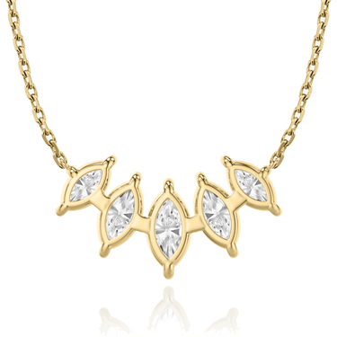 Just Brilliant Arc Diamond Necklace in 18K Yellow Gold, back view