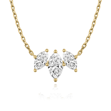 Just Brilliant Arc Diamond Necklace in 18K Yellow Gold, front view