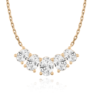Just Brilliant Arc Diamond Necklace in 18K Rose Gold, front view