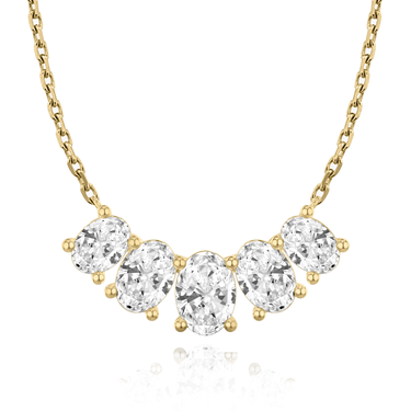 Just Brilliant Arc Diamond Necklace in 18K Yellow Gold, front view