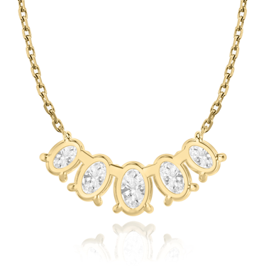 Just Brilliant Arc Diamond Necklace in 18K Yellow Gold, back view