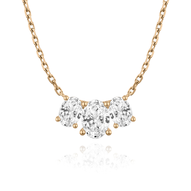 Just Brilliant Arc Diamond Necklace in 18K Rose Gold, front view