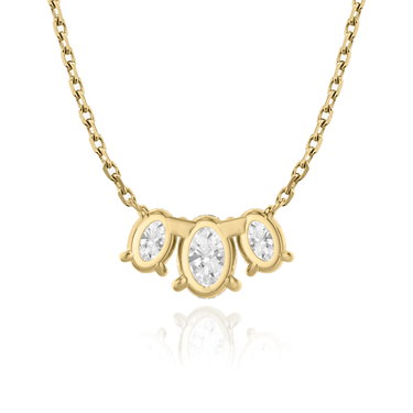 Just Brilliant Arc Diamond Necklace in 18K Yellow Gold, back view