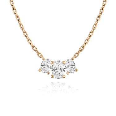 Just Brilliant Arc Diamond Necklace in 18K Rose Gold, front view