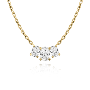 Just Brilliant Arc Diamond Necklace in 18K Yellow Gold, front view