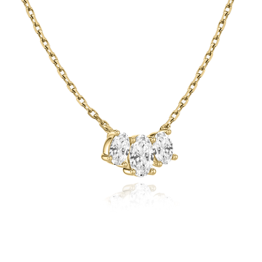 Just Brilliant Arc Diamond Necklace in 18K Yellow Gold, angle view
