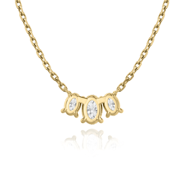 Just Brilliant Arc Diamond Necklace in 18K Yellow Gold, back view